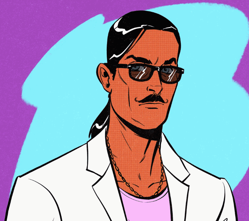 元宇宙的犯罪专营权。让三个完整的演员(米娅、道尔、詹姆斯)来讲述你的故事 /nfts/flinch-characters/flinch-characters.png