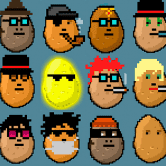 Potato Punks是150个手工制作的数字收藏品的精选收藏 /nfts/potato-punks/potato-punks.png