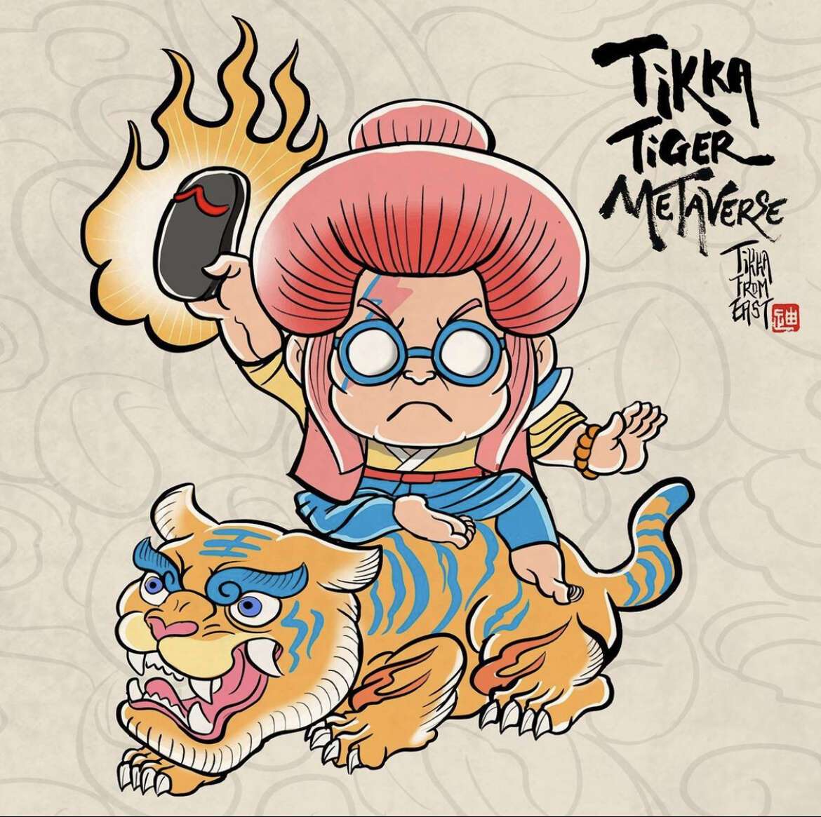 Tik Ka Tiger NFT 是由香港艺术家“来自东方的 Tik ka”(Tik Ka) 创作的。 /nfts/tikka-tiger-nft/tikka-tiger-nft.jpg